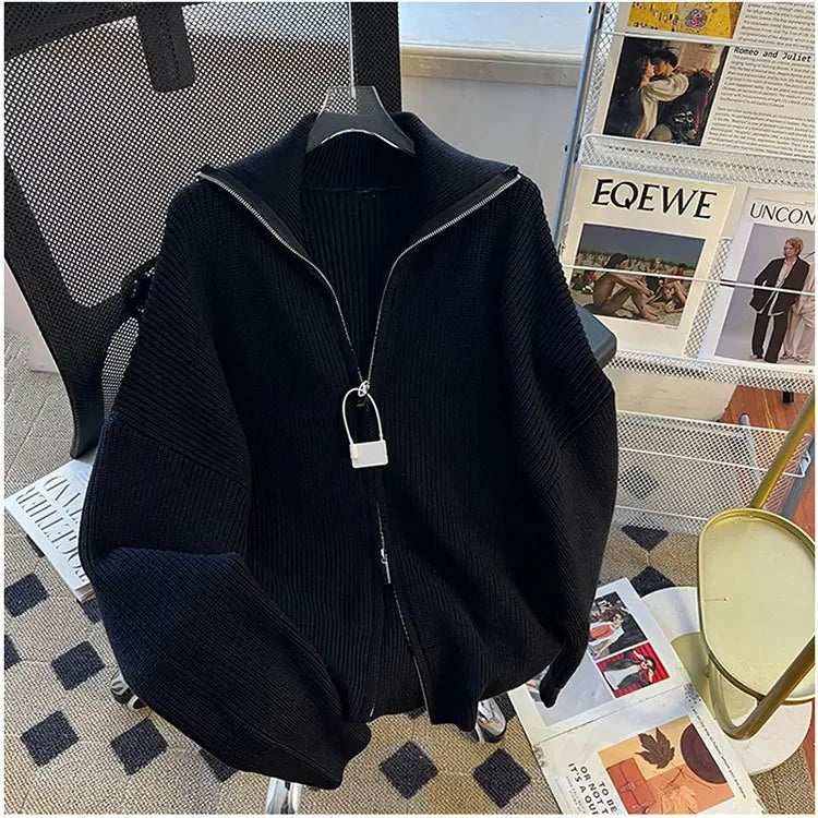 Cárdigan Hombre Punto Grueso - Chaqueta Cremallera Otoño Invierno Casual