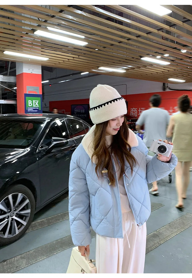 Chaqueta Algodón Mujer Tendencia - Chaqueta Estilo Chino Cuello Lana 2025