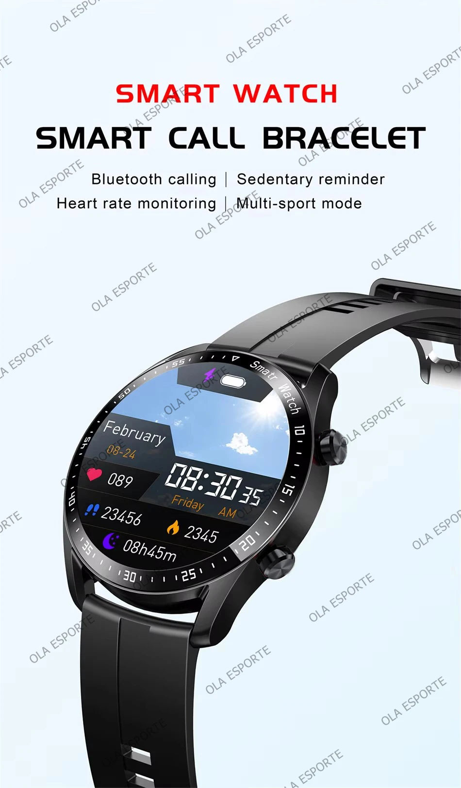 Smartwatch 2025 AMOLED Hombre Mujer - Pantalla Táctil Completa Bluetooth Llamadas 5ATM Deportivo