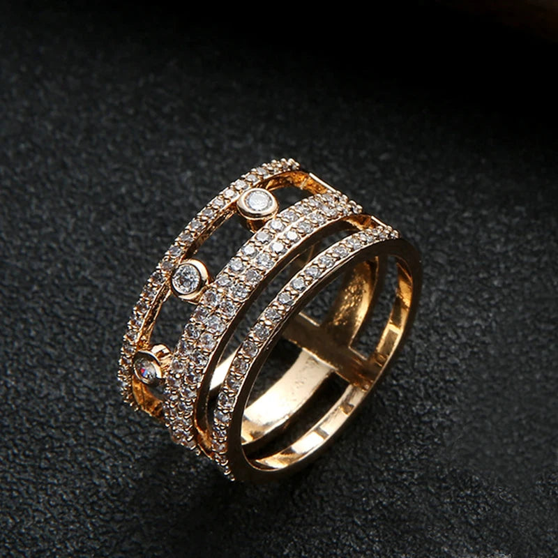 Anillos Apilables Inicial Brasil - Lujo Elegante Circonita Boda