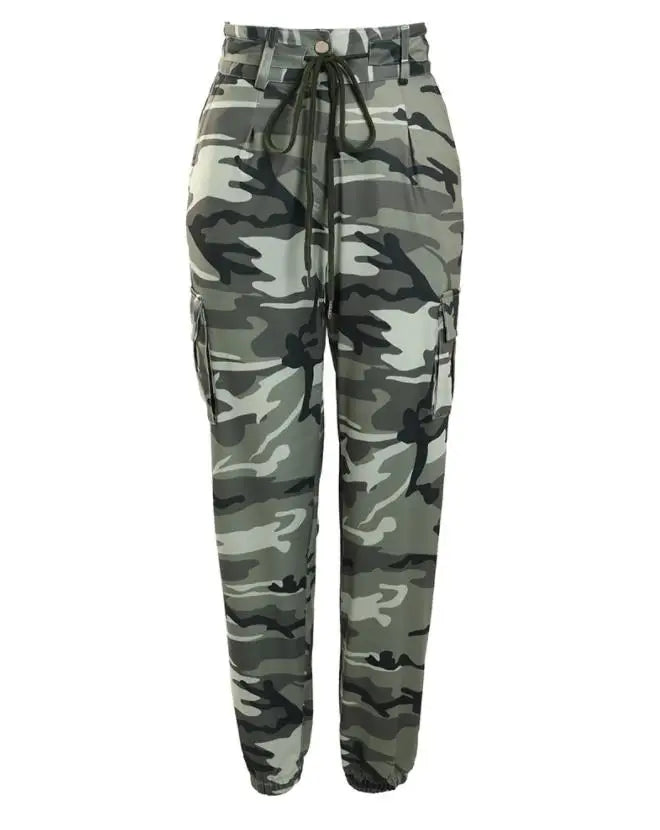 Pantalón Cargo Mujer Camuflaje - Pantalón Primavera Cintura Alta