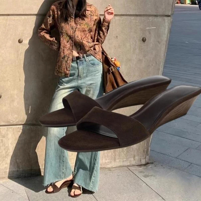 Sandalias Plataforma Mujer Luxury 2025 - Zapatos Cuña Versátiles Fashion Verano