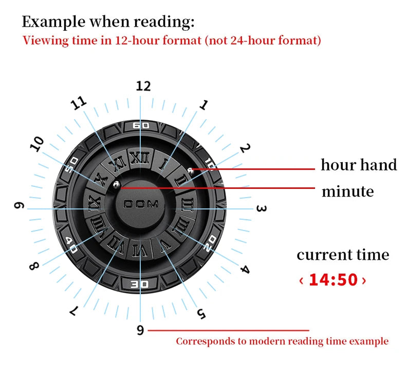 Reloj DOM 1726 Diseño Magnético - Bola Giratoria Cuarzo Romano Resistente al Agua