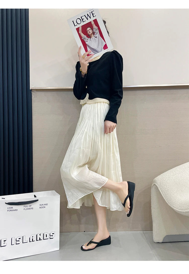 Sandalias Mujer Cuña - Chanclas Casuales Tacón Medio Verano