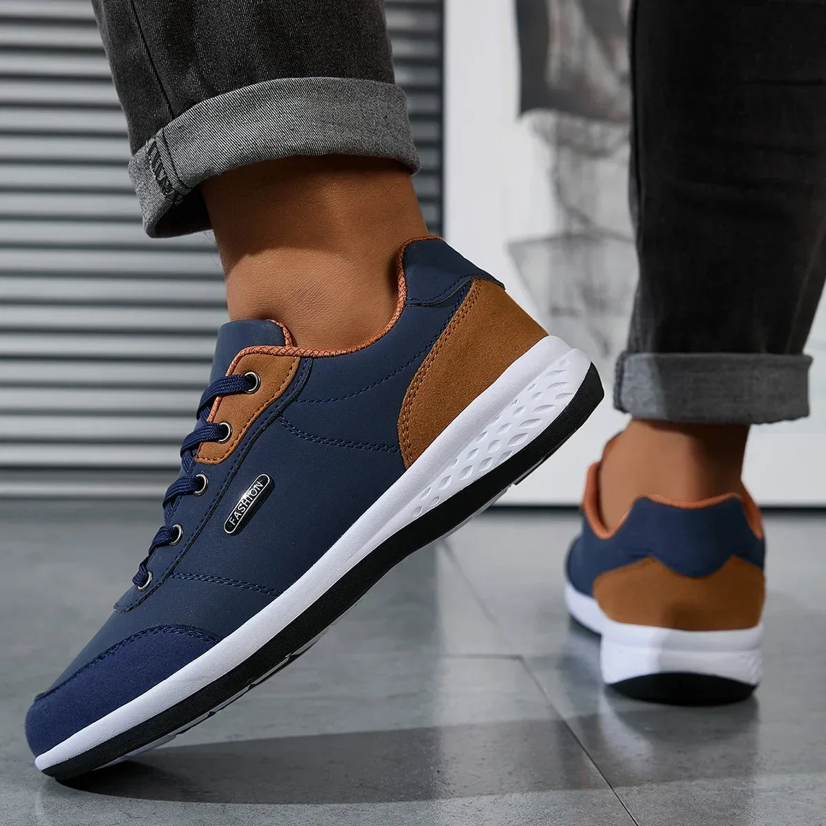 Sneakers Hombre Cuero Impermeables - Primavera Otoño Walking Leisure Deportivos Antideslizantes Tennis