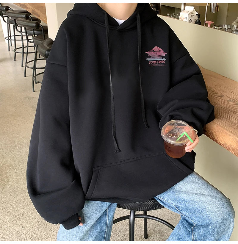 Sudadera Hombre Oversized Blanca 5XL - Hoodie Plain Casual