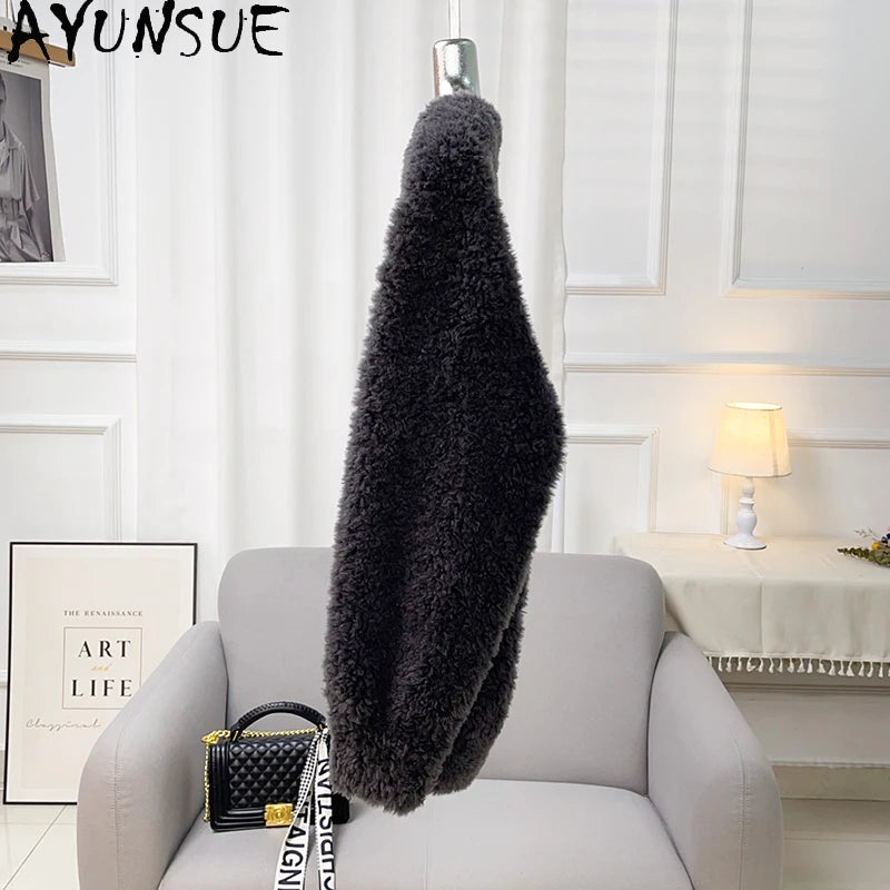 Chaqueta Lana Mujer Natural - Chaqueta Cordero Cuello V Media Largo 2025