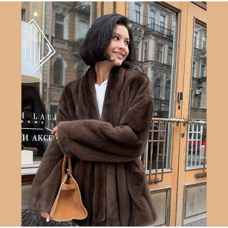 Chaqueta Piel Sintética Mujer Lujo - Chaqueta Cinturón Cuello V