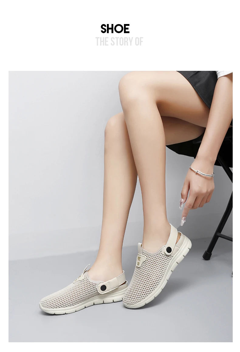 Sandalias Playa Mujer Transpirables - Zuecos Jardín Aqua Trekking Talla Grande