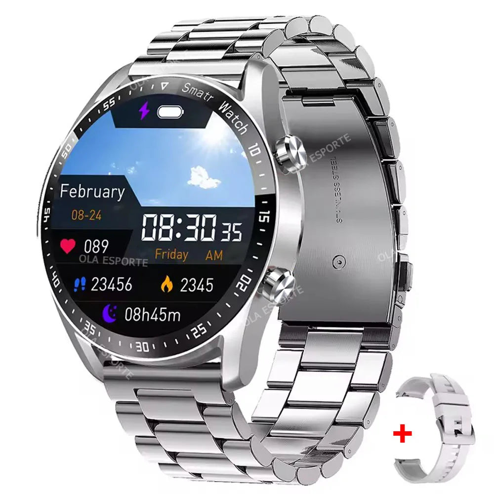 Smartwatch 2025 AMOLED Hombre Mujer - Pantalla Táctil Completa Bluetooth Llamadas 5ATM Deportivo