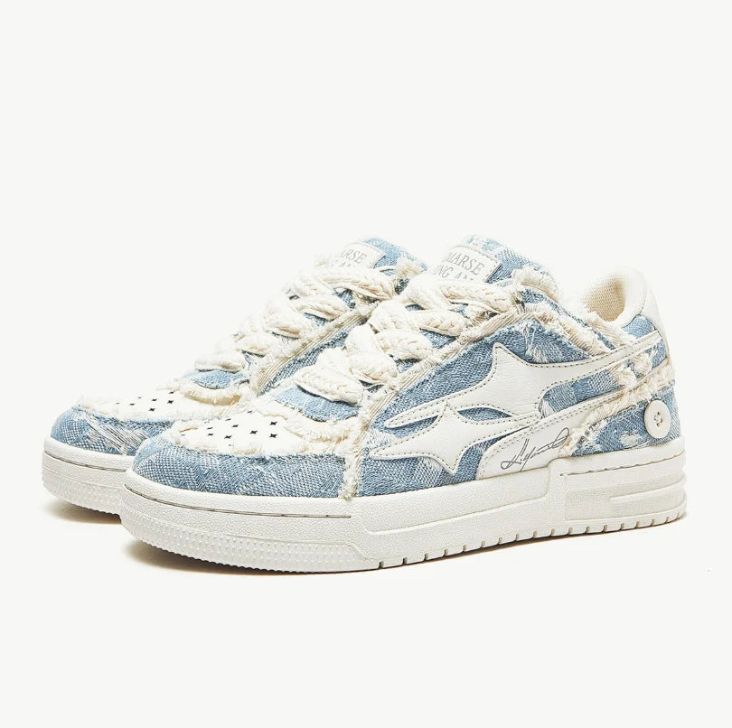 Sneakers Unisex Tennis Retro - Fashion Star Blancos Cuero Pareja Outdoor Sport Casual