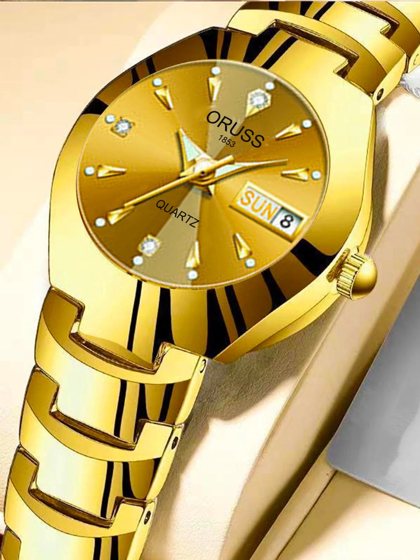 Reloj ORUSS para Pareja - Cuarzo Luxury Acero Inoxidable Resistente al Agua