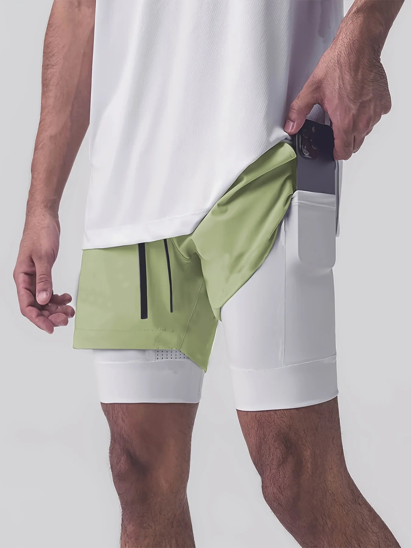 Shorts Deportivos Hombre Doble Capa - Pantalones Baloncesto Secado Rápido