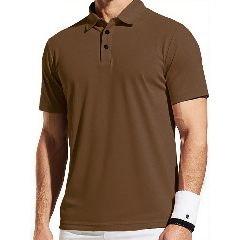Polo Hombre Secado Rápido Casual - Poliéster Cuello Tenis Manga Corta Ligero Transpirable