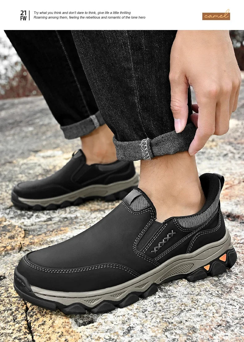 Zapatos Casuales Hombre Cuero - Mocasines Slip-On Antideslizantes