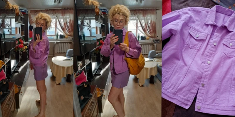 Chaqueta Denim Mujer Boyfriend - Jacket Jeans Oversize Colores 2023