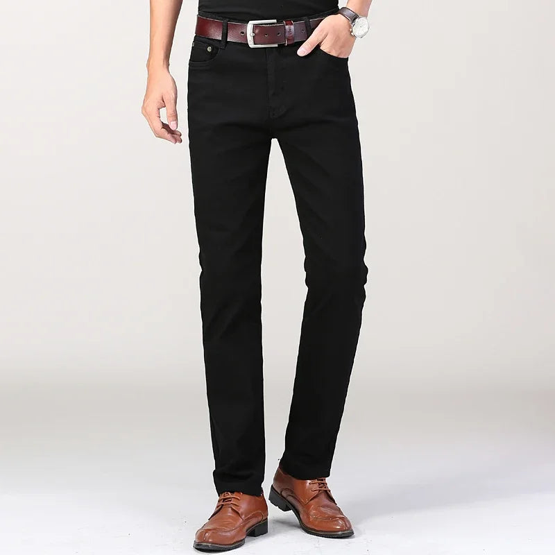 Vaqueros Blancos Hombre Slim Elásticos - Jeans Rectos Business Casual Alta Gama