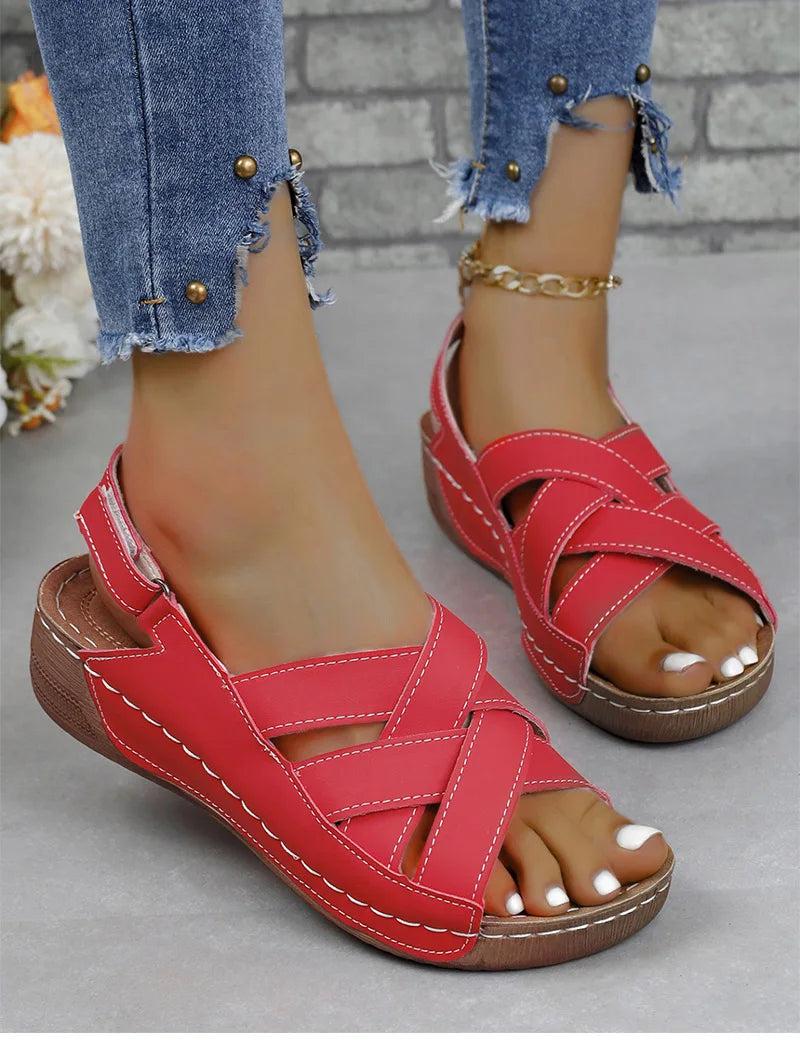 Sandalias Cuña Mujer Casual Verano - Zapatos Tacón Ligeros Cómodos