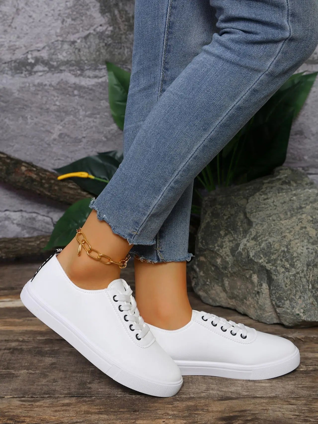 Sneakers Mujer Verano 2025 - Zapatillas Transpirables Suela Suave Blancas