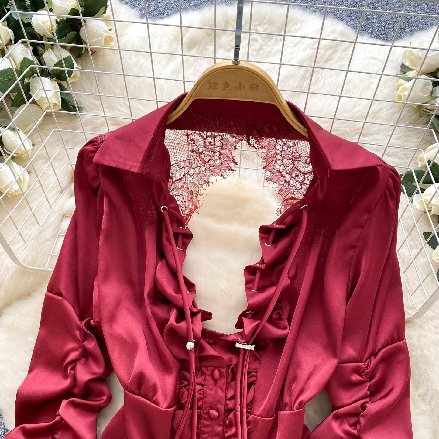 Blusa Mujer Sexy Encaje 2025 - Camisa Satén Cuello V Espalda Descubierta