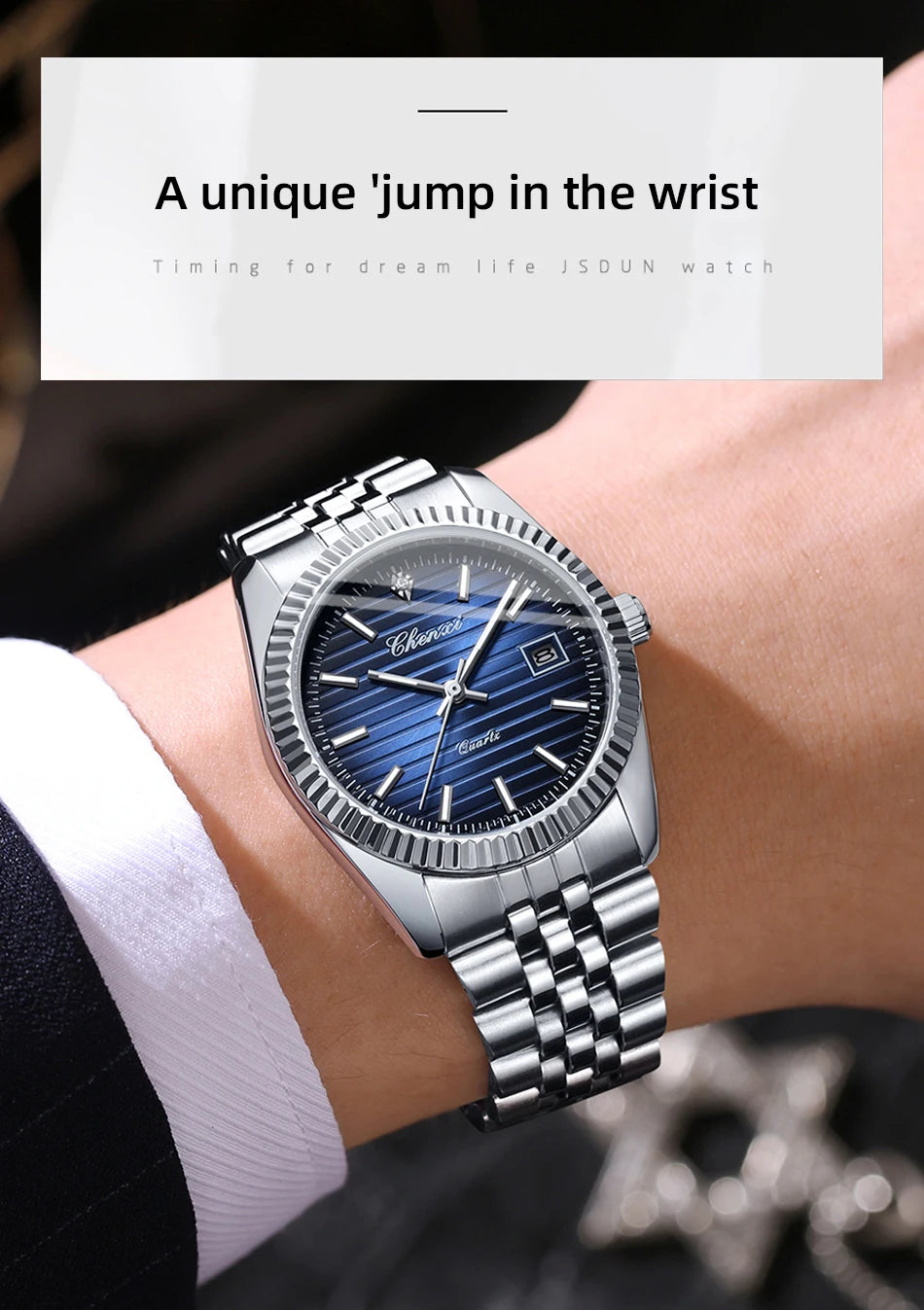 Reloj CHENXI 004D Hombre - Cuarzo Resistente al Agua con Calendario Luminoso