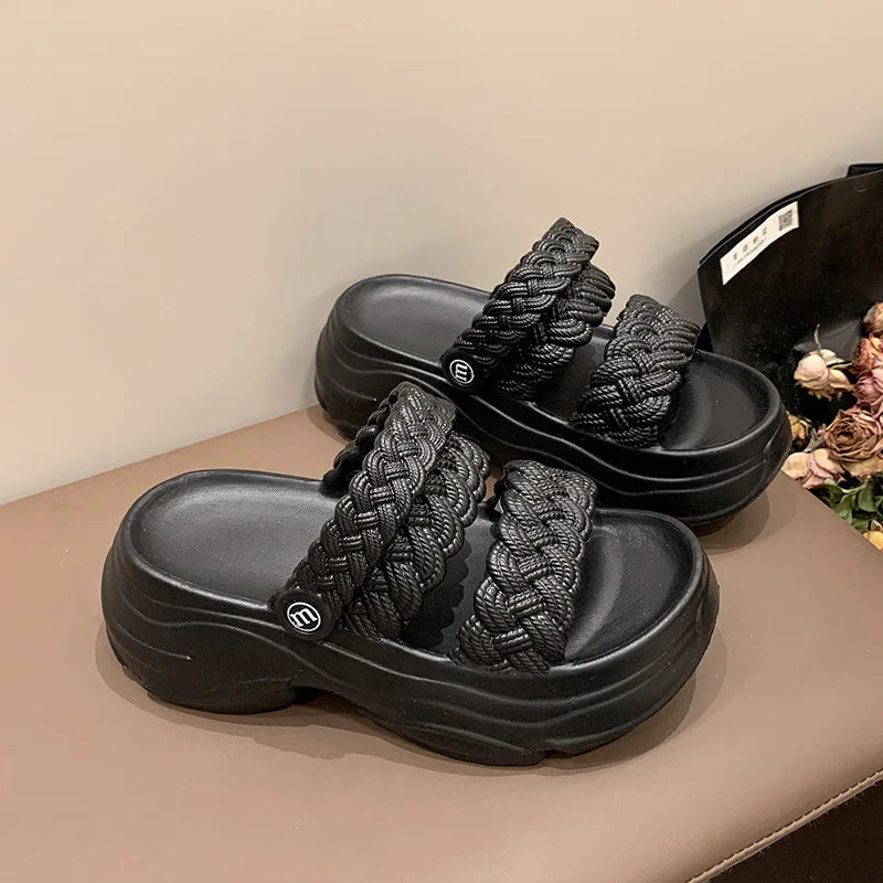 Sandalias Plataforma Mujer Playa - Chanclas Suela Gruesa Antideslizantes Ligeras Verano