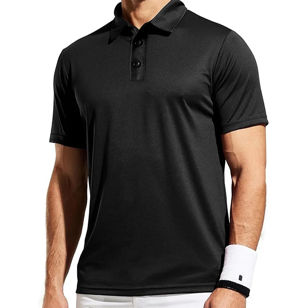 Polo Hombre Secado Rápido Casual - Poliéster Cuello Tenis Manga Corta Ligero Transpirable