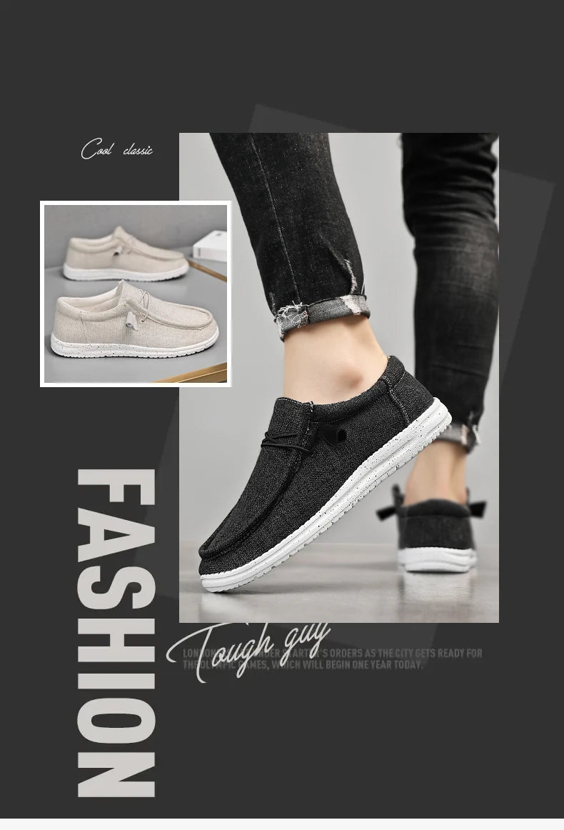 Zapatos Hombre Casual Transpirables - Ligeros Slip-On Planos Simples Cómodos Color Sólido Suela Suave Loafers