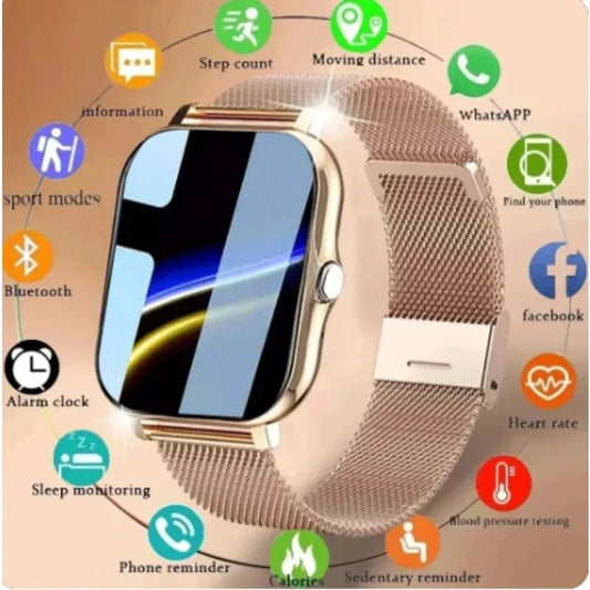 Smartwatch Android 1.44" Pantalla Táctil - Llamadas Bluetooth Carga Magnética
