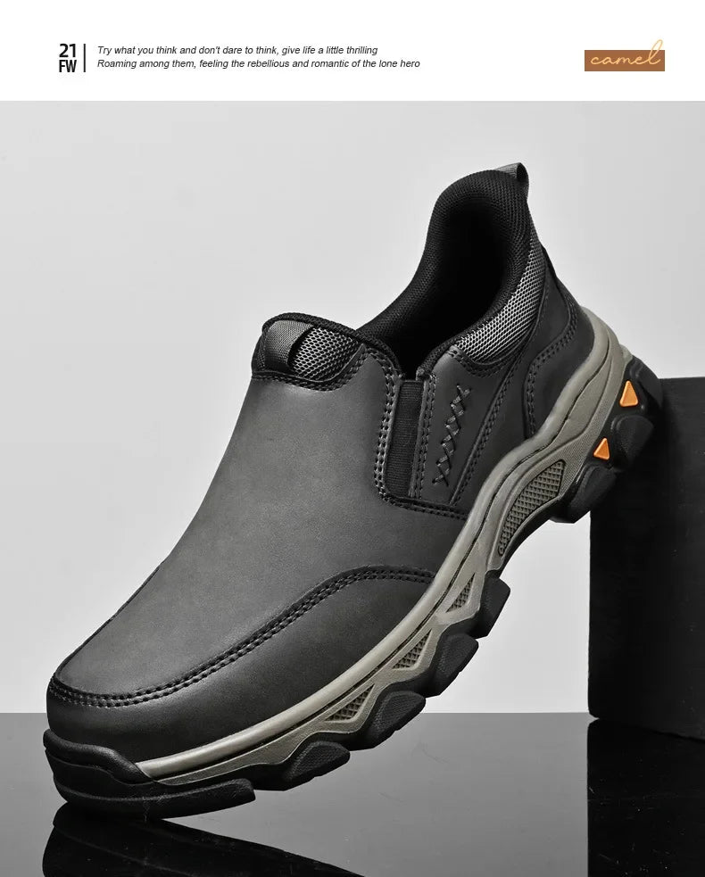 Zapatos Casuales Hombre Cuero - Mocasines Slip-On Antideslizantes