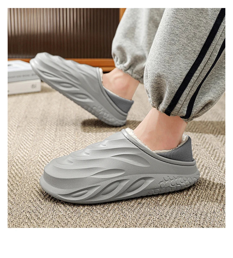 Pantuflas Casa Hombre Forro Polar - Invierno Cálidas Antideslizantes Impermeables