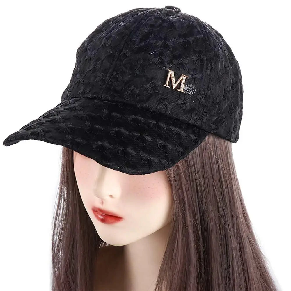 Gorra Baseball Mujer Flores - Cap Mesh Encaje Hip Hop Ajustable
