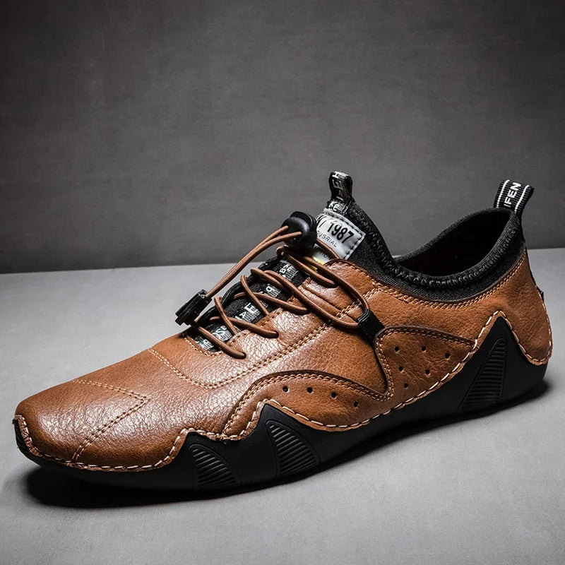Sneakers Cuero Hombre Conducción 2024 - Casual Fashion Impermeables Luxury Mocasines Vestir