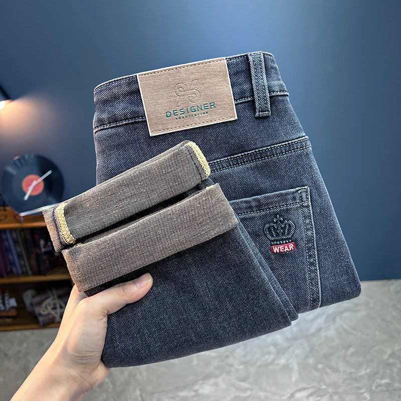 Vaqueros Hombre 2025 Sueltos Elásticos - Jeans Rectos Casuales Versátiles Todo el Año