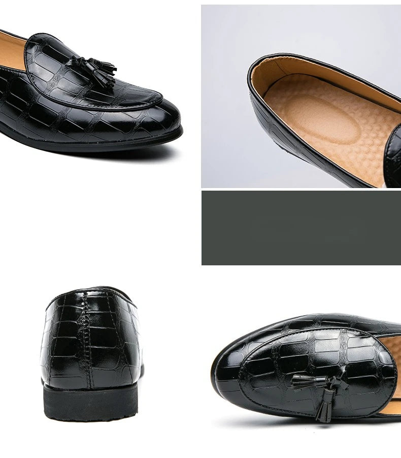 Zapatos Boda Hombre Loafers Borlas - Cuero Slip-On Vestir Business Estilo Británico Formal