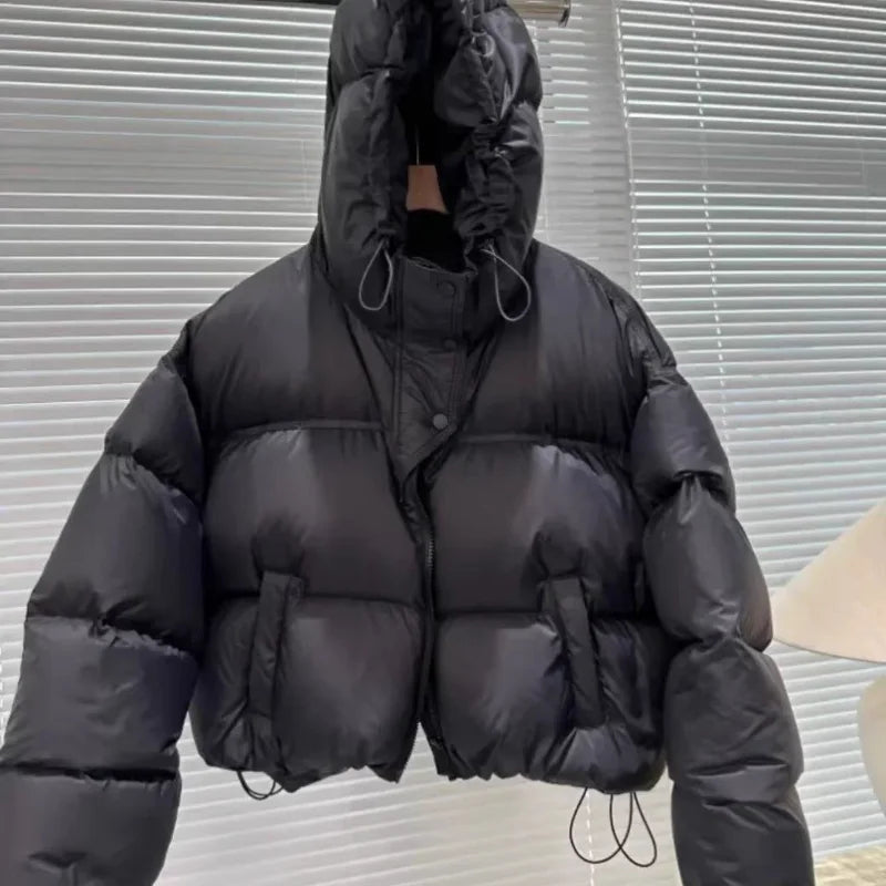 Chaqueta Puffer Mujer Corta - Chaqueta Solapa Algodón Coreana