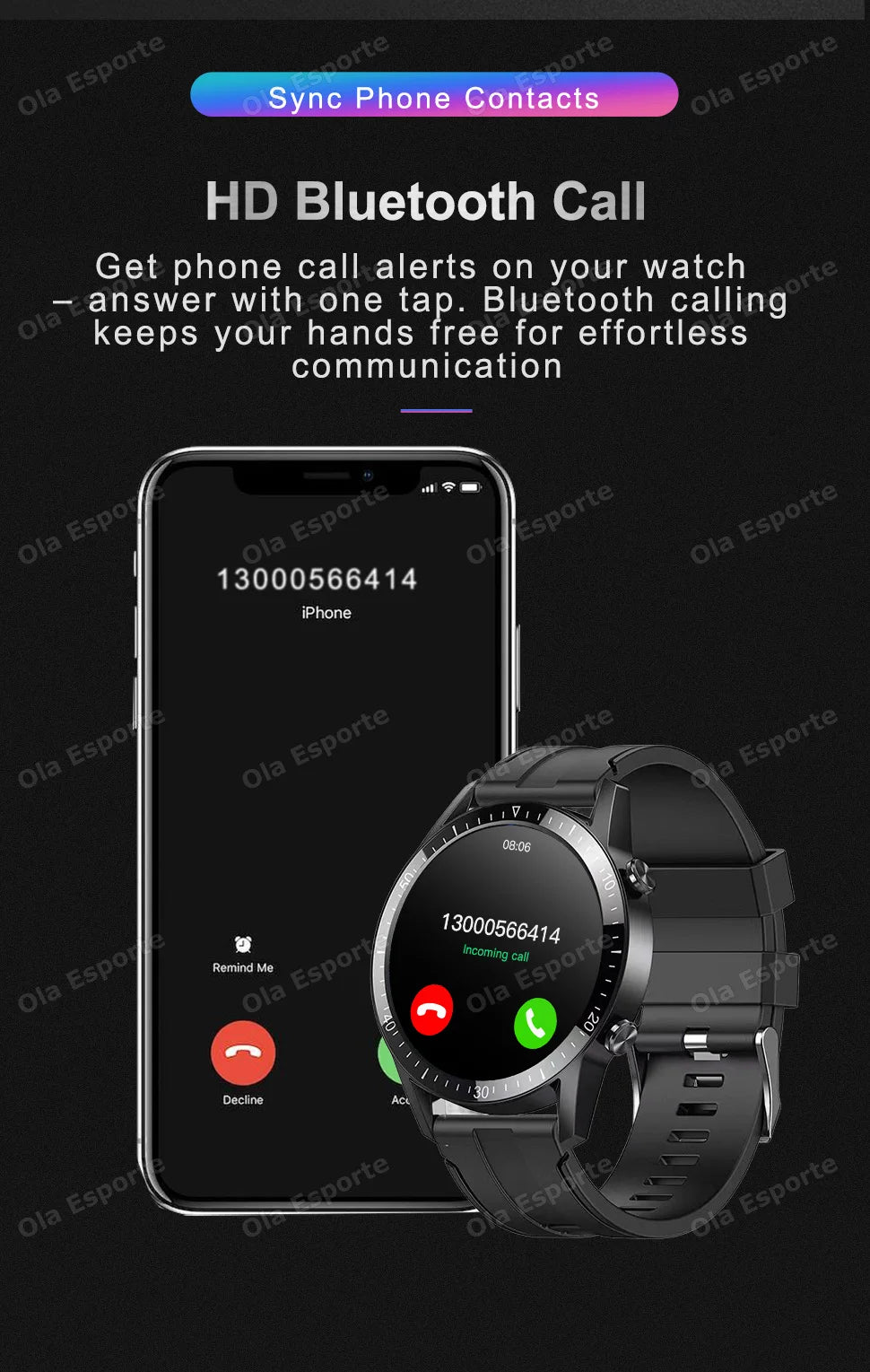 Smartwatch 2025 AMOLED Hombre Mujer - Pantalla Táctil Completa Bluetooth Llamadas 5ATM Deportivo
