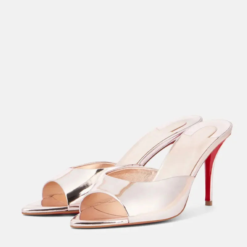 Sandalias Romanas Mujer Punta Pointed - Zapatos Tacón 10.5cm Metal Sexy Outdoor