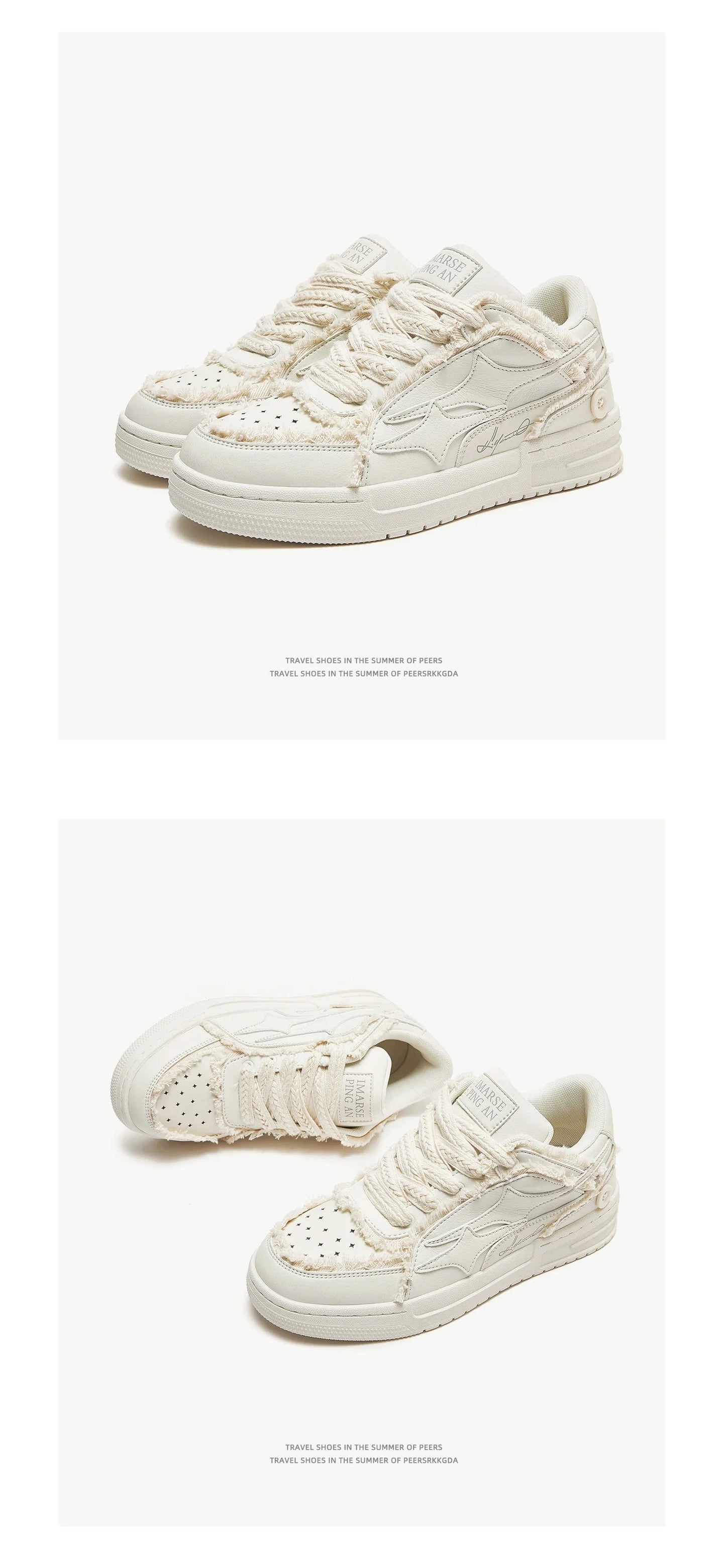 Sneakers Unisex Tennis Retro - Fashion Star Blancos Cuero Pareja Outdoor Sport Casual