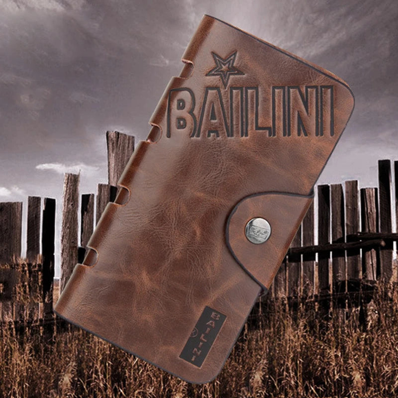 Cartera Cuero Hombre Tríptico - Hebilla Magnética Tarjetero Monedero Negocios