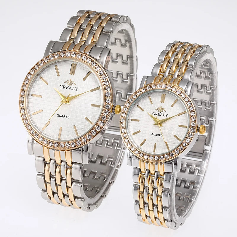 Reloj Pulsera Mujer Diamantes - Números Romanos Acero Pareja