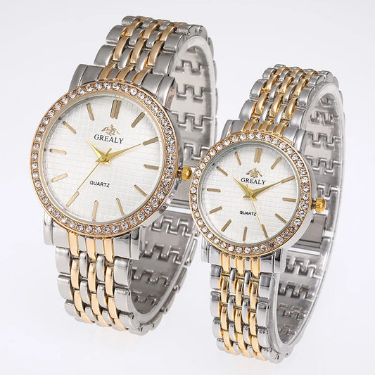 Reloj Pulsera Mujer Diamantes - Números Romanos Acero Pareja