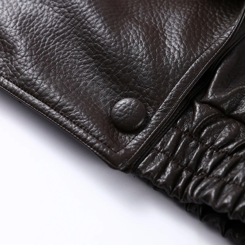 Chaqueta Mujer Elegante PU Piel - Chaqueta Solapa Doble Botón 2025