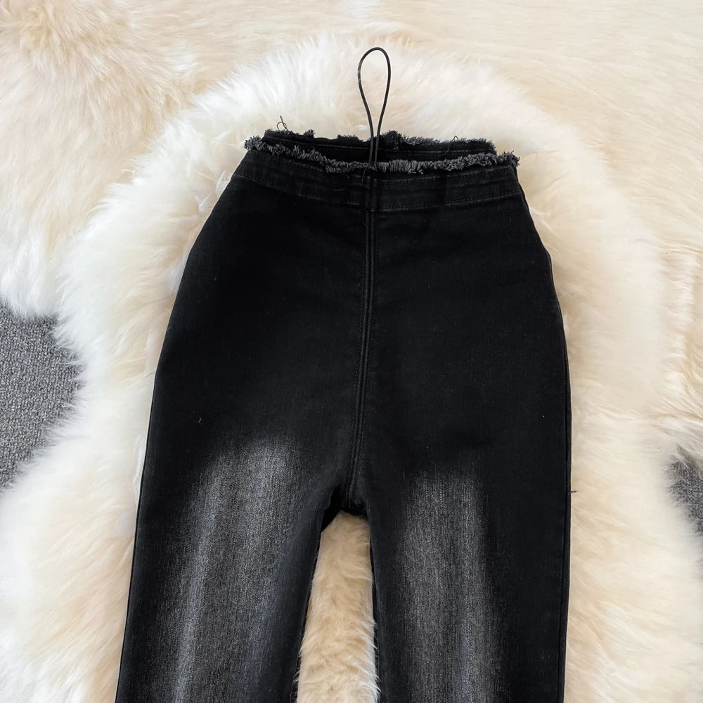 Jeans Acampanados Mujer Cintura Alta - Pantalón Coreano Otoño 2025