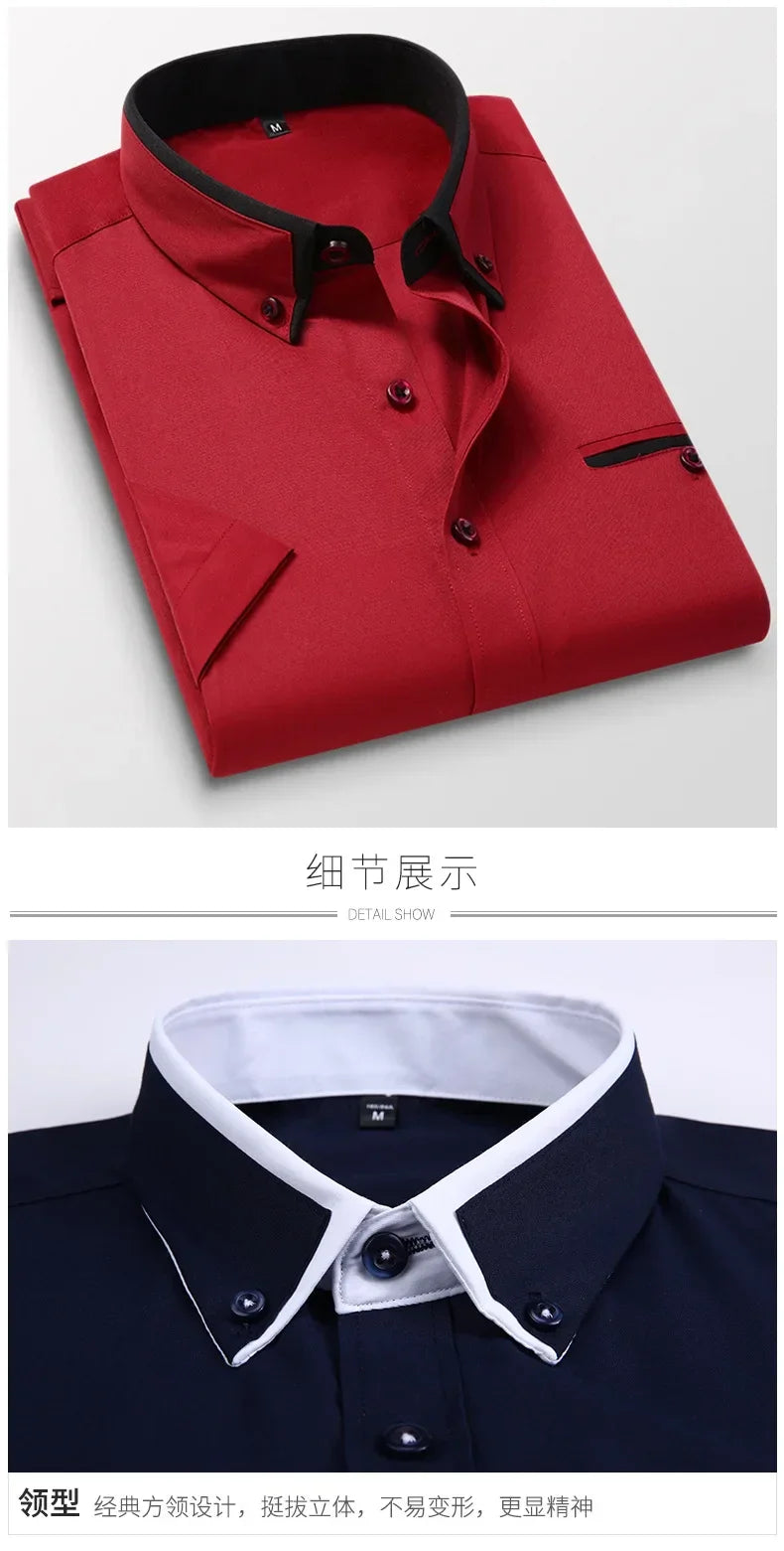 Camisa Hombre Verano Manga Corta - Slim Sin Plancha Casual Vestir Padrinos