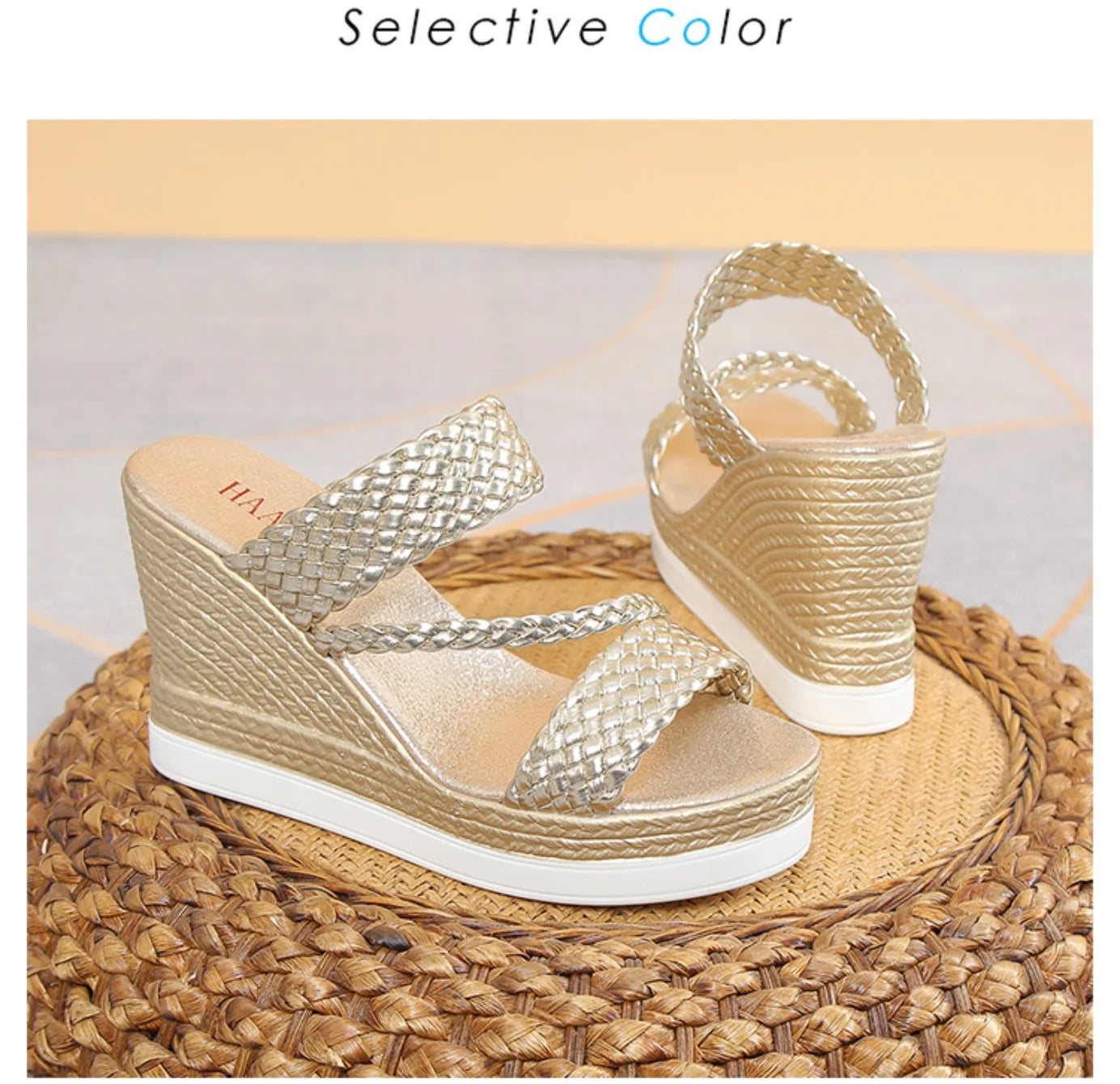 Sandalias Verano Mujer 2024 - Zapatos Playa Cuña Designer Casual Cómodas