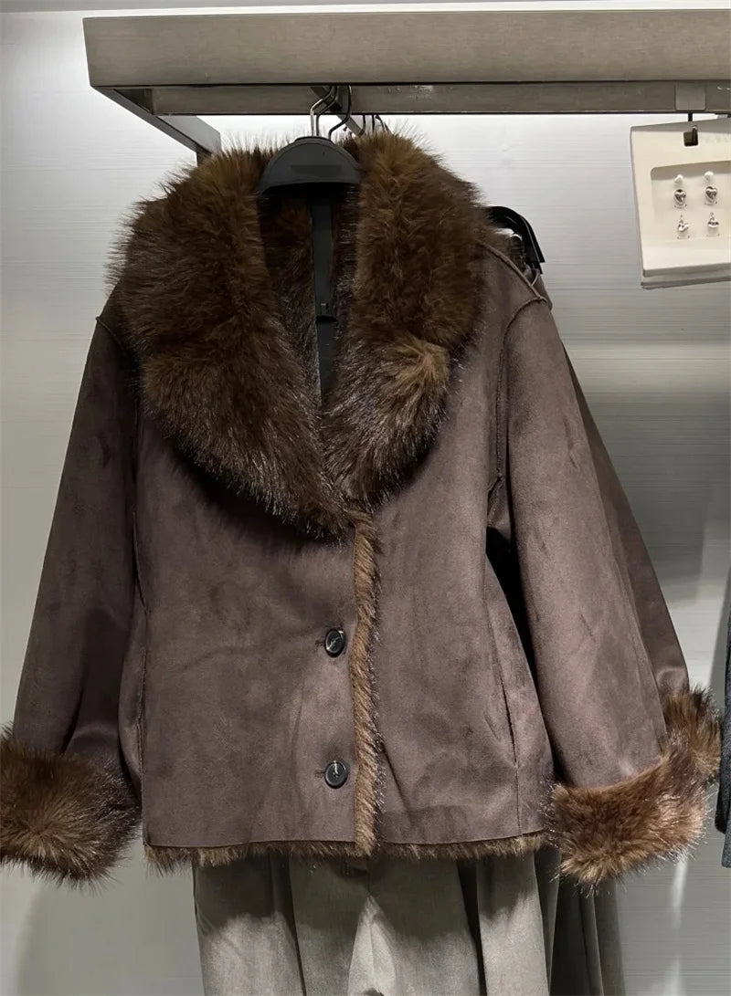 Chaqueta Mujer Piel Sintética Marrón - Chaqueta Reversible Otoño 2025