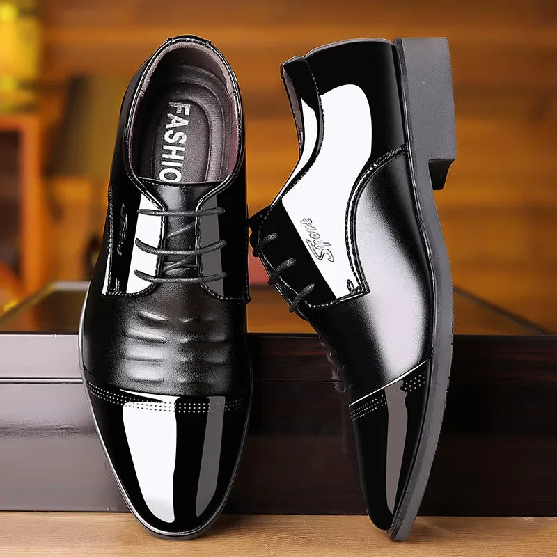 Zapatos Vestir Hombre Charol Oxford - Formales Punta Puntiaguda Boda Tallas Grandes 38-48
