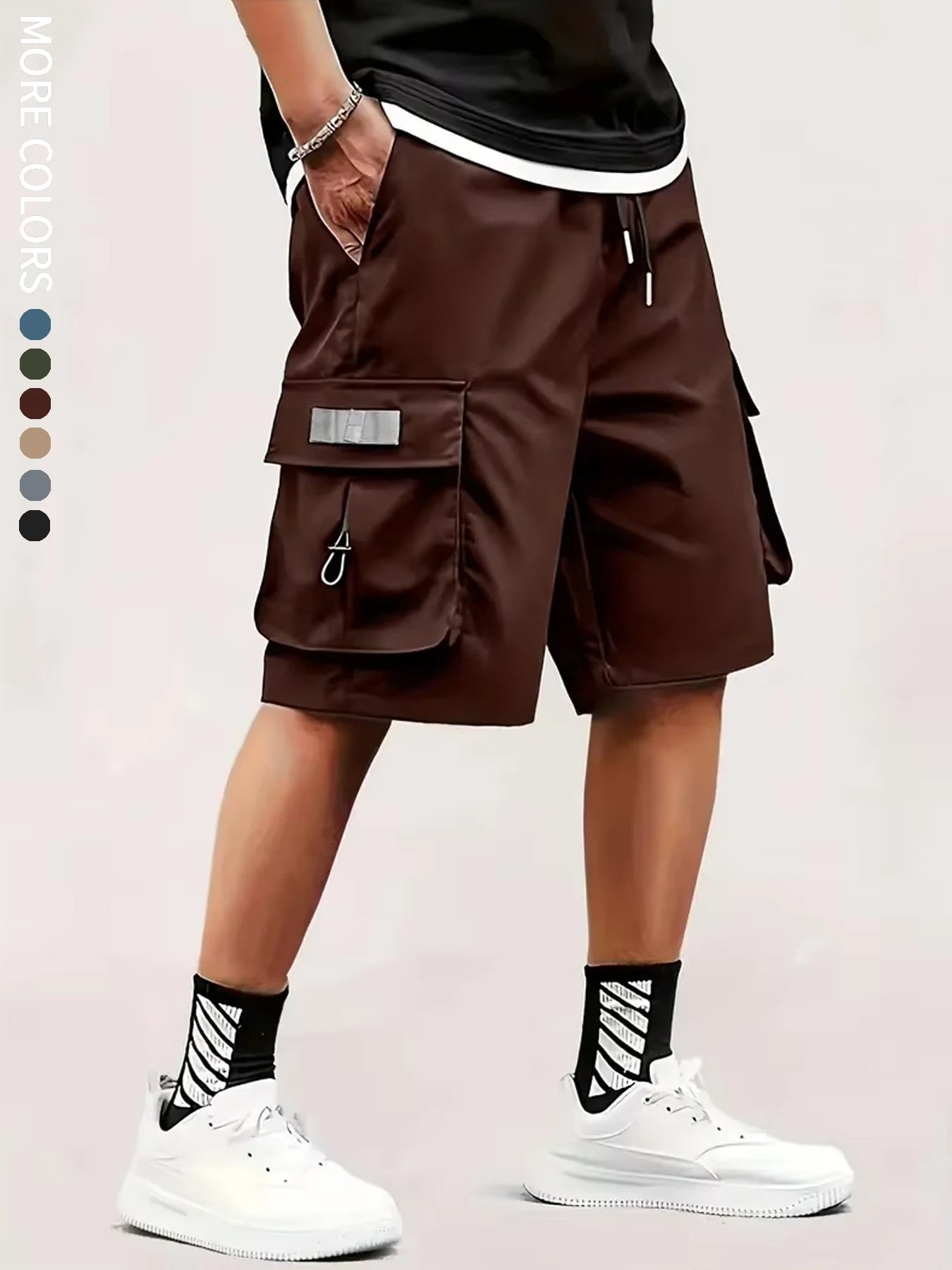 Shorts Cargo Hombre Outdoor - Pantalones Viajes Bolsillos Grandes Verano