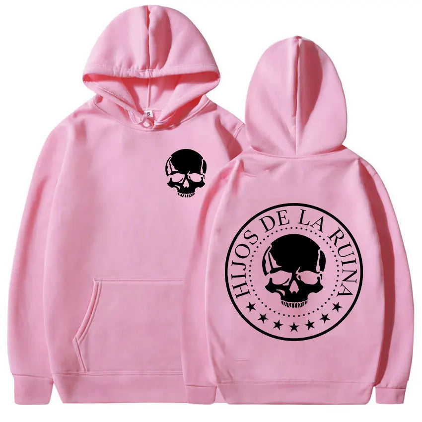 Sudadera Gothic Skull Hombre - Hoodie Manga Larga Hip-Hop Retro